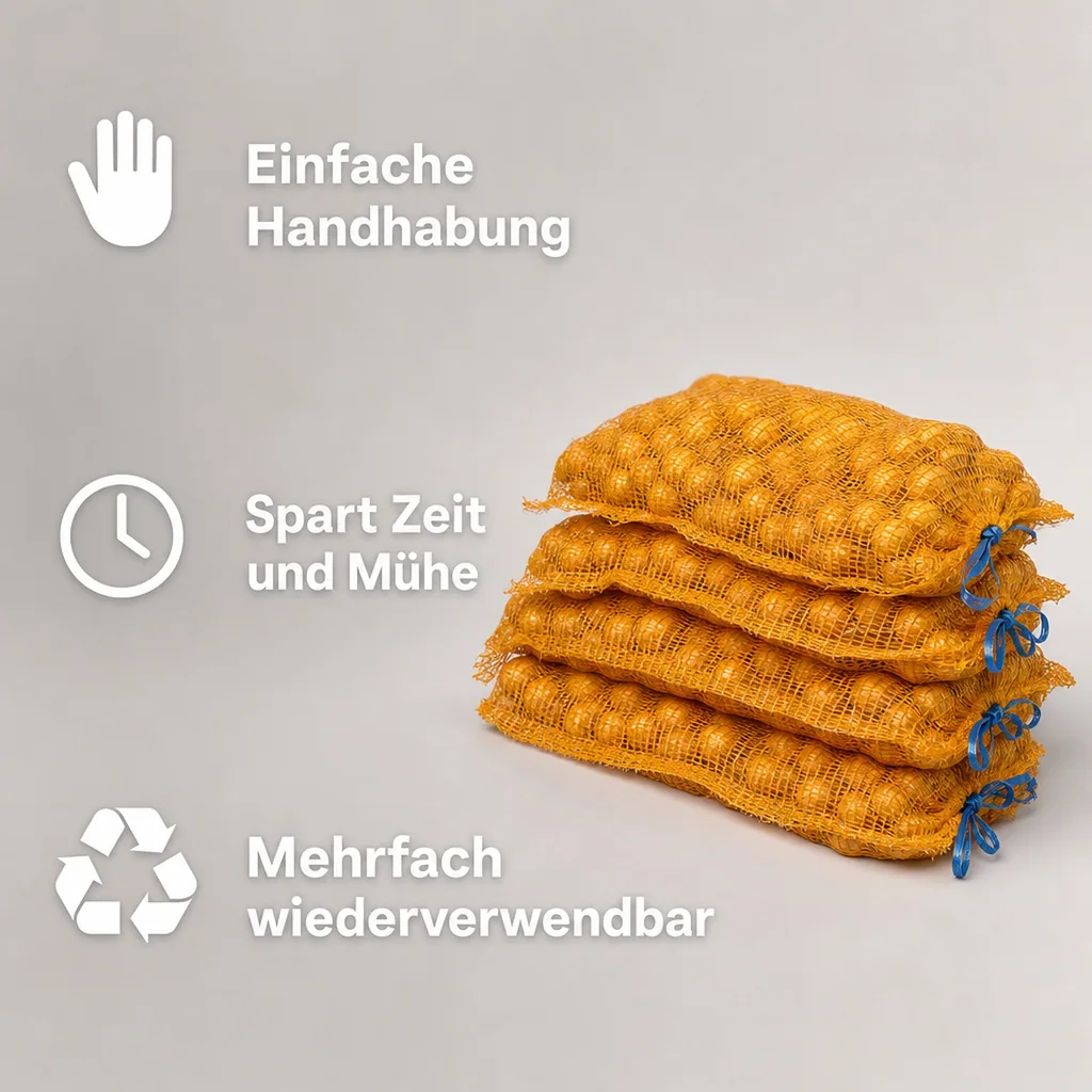 Raschelsäcke goldgelb mit Zugband 28x36, Netzsäcke, Gemüsesäcke