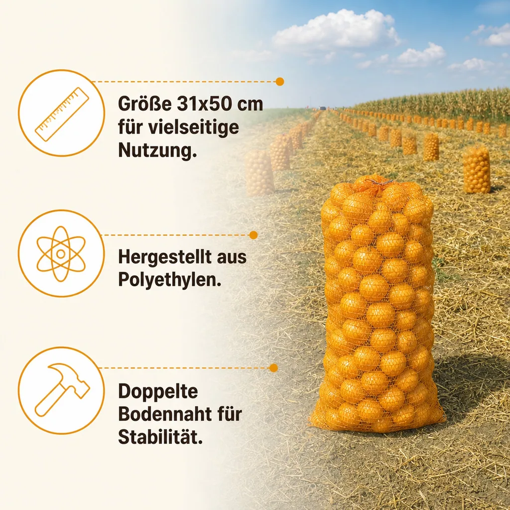 Raschelsäcke goldgelb mit Zugband, 31x50 cm, Netzsäcke