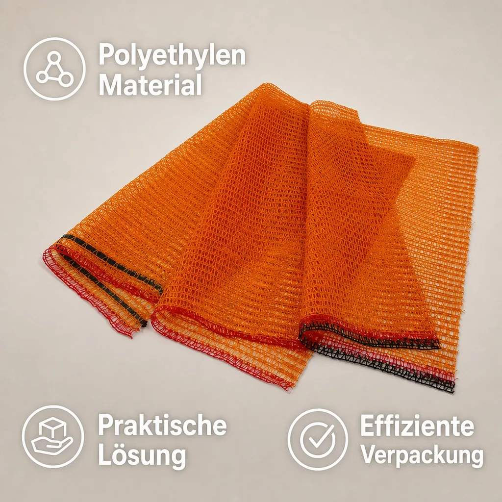 Raschelsack, Gemüsesack 28x36, goldgelb, ohne Zugband