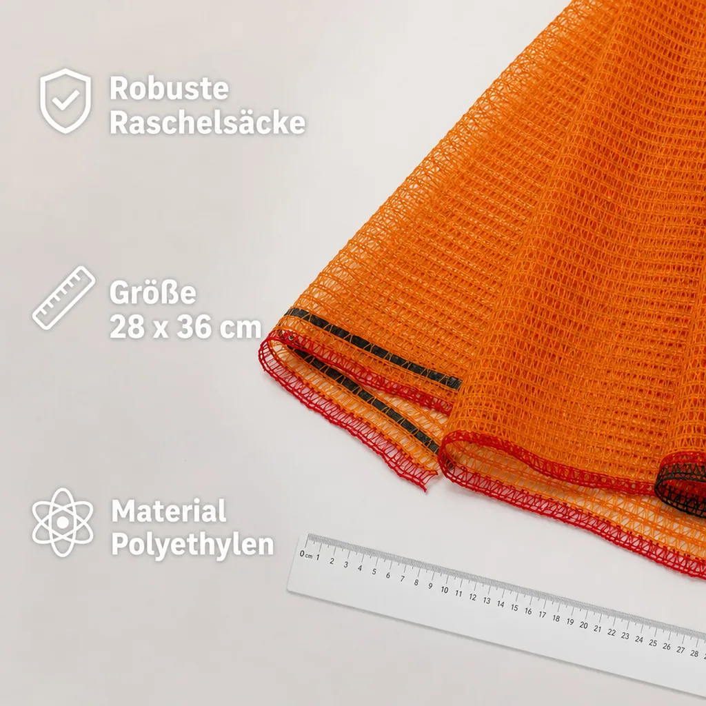 Raschelsäcke 28x36, 100 Stück, goldgelb, ohne Zugband