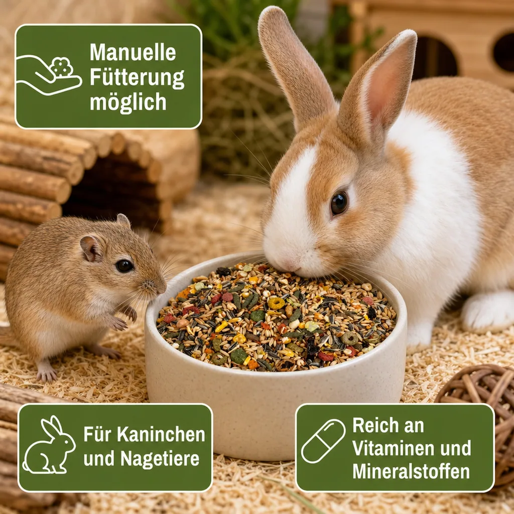 Kaninchenfutter 15kg, Nagerfutter, Kaninchenherde, hochwertiges Futter, Futtermischung