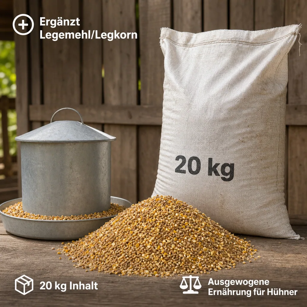 Hühnerfutter 20kg, Körnerfutter Hühner, mit Mais
