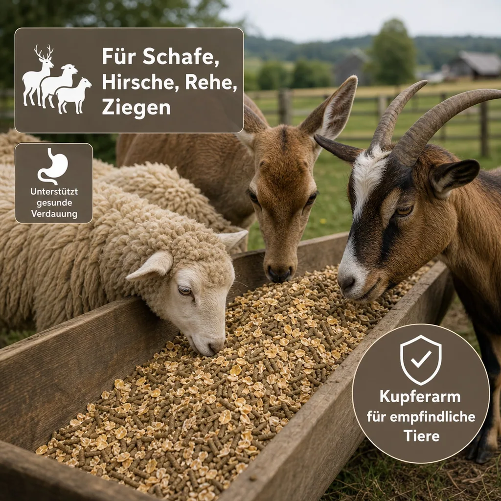 Hirschfutter 20kg, Rehfutter, Schaffutter, Ziegenfutter, Flockenmischung für Pflanzenfresser