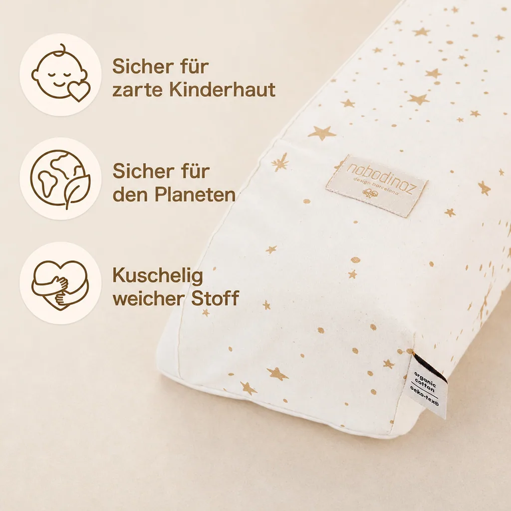 Nobodinoz Wickelauflagenbezug - Calma, goldene Sterne natur