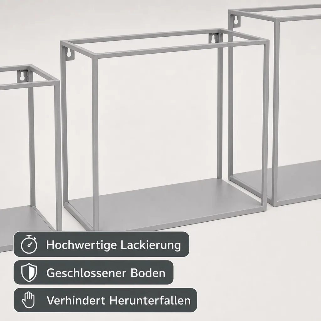 Kidsdepot Wandregal Metall grau
