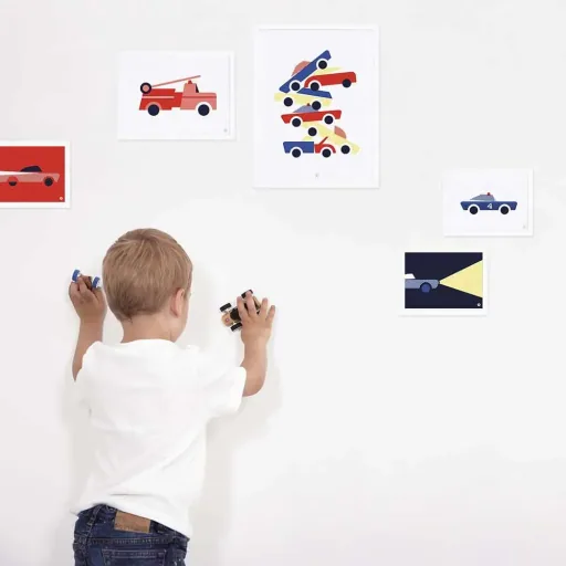Lilipinso Poster-Set Fahrzeuge rot blau gelb