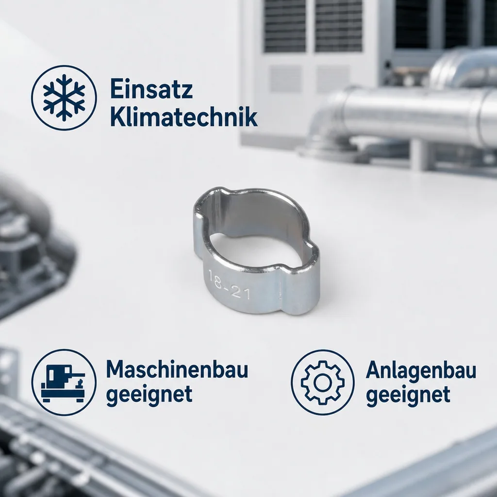 10 Stück W1 2 Ohr Schellen Klemmschellen 18-21mm