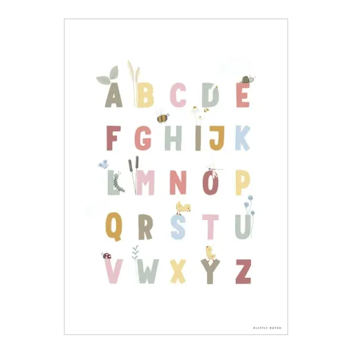 Little Dutch Poster ABC & Zahlen rosa "Little Goose"  zweiseitig
