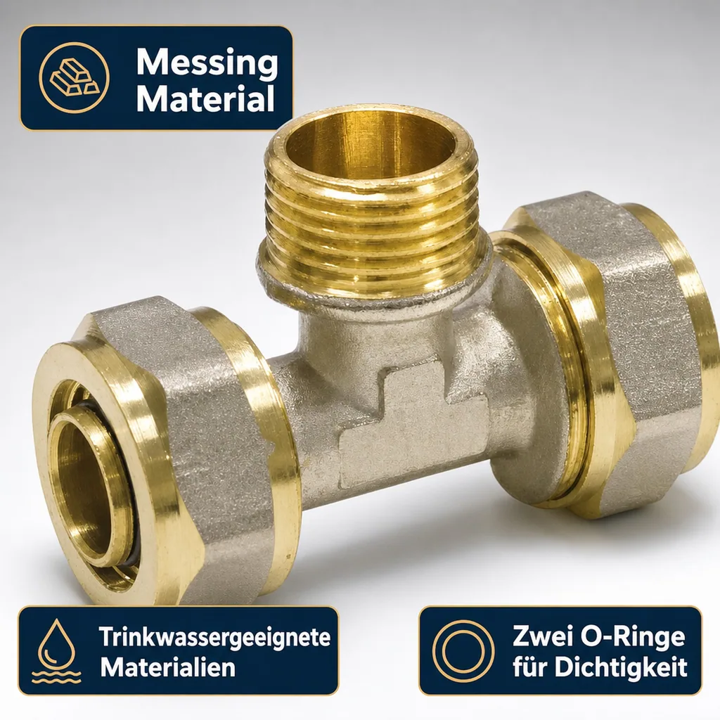 Schraubfitting T-Stück, 20mm, Außengewinde
