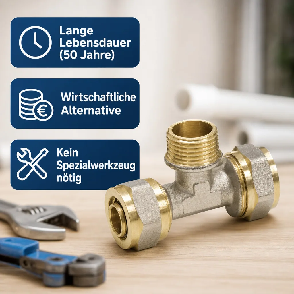 Schraubfitting T-Stück, 20mm, Außengewinde