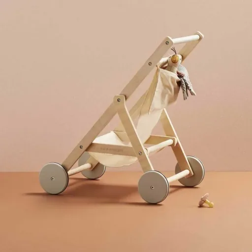 Kids Concept Puppen Buggy Holz natur