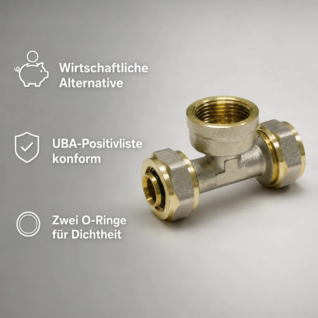 Schraubfitting T-Stück 16 x 2 - 3/4" IG - 16 x 2