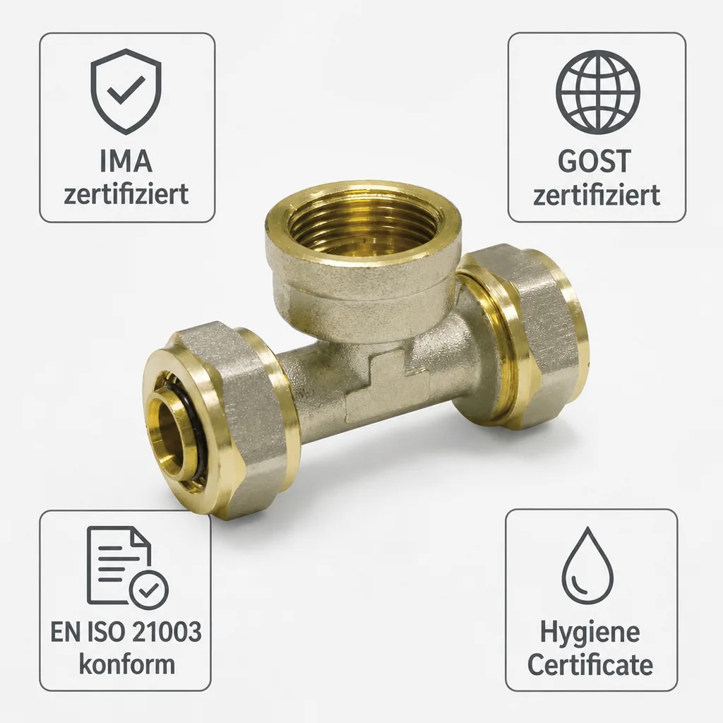 Schraubfitting T-Stück 16 x 2 - 3/4" IG - 16 x 2