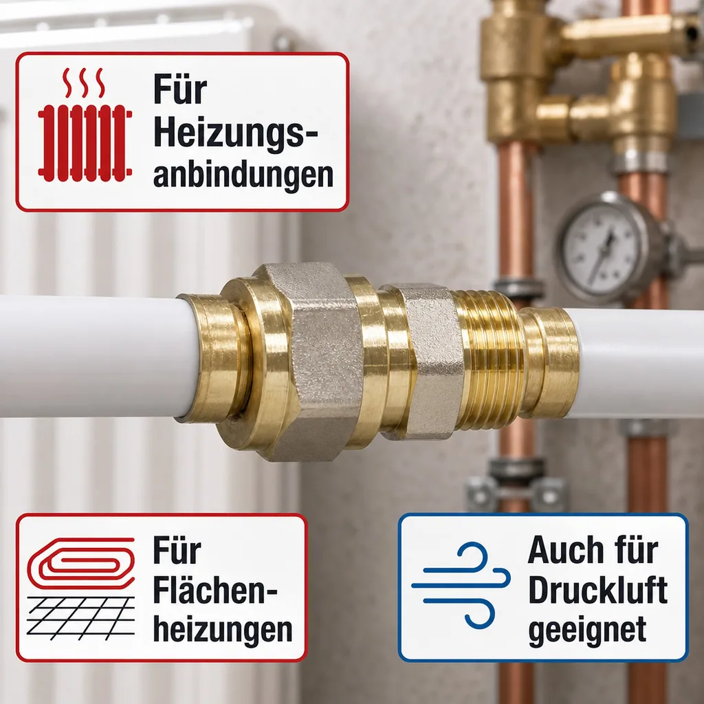 Schraubfitting, Kupplung 16mm, Fitting 3/4 Zoll AG, Verbundrohr Fitting