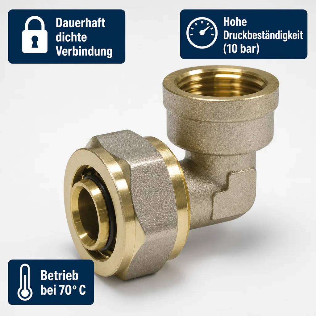 Fitting 16mm, Verbundrohr Schraubfitting, Winkel 3/4 IG