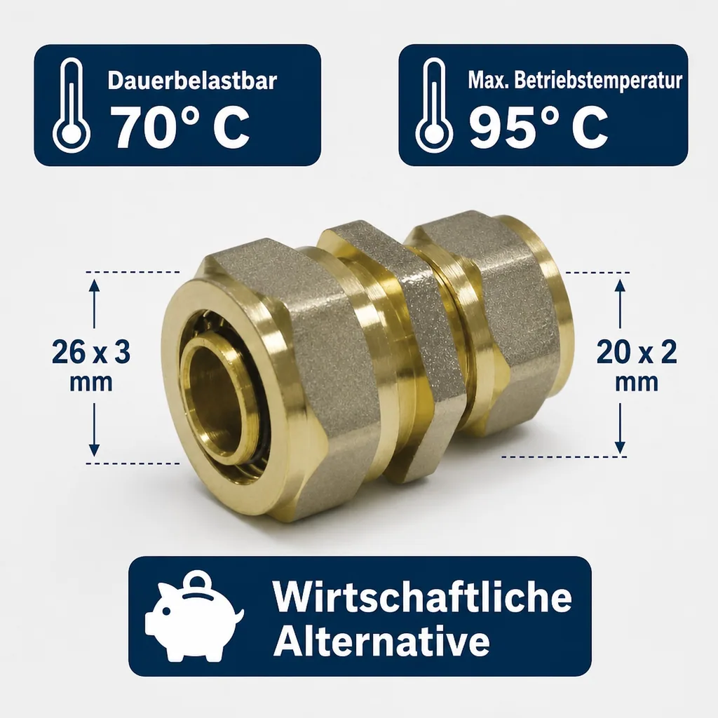 Schraubfitting reduzierte Kupplung 26 x 3 - 20 x 2