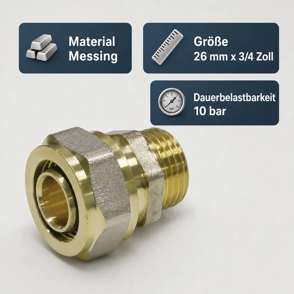 Schraubfitting, Kupplung 26mm, Außengewinde