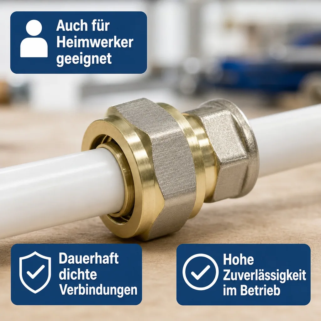 Schraubfitting, Kupplung 16mm, 3/4 IG, für Verbundrohr, ohne Pressen