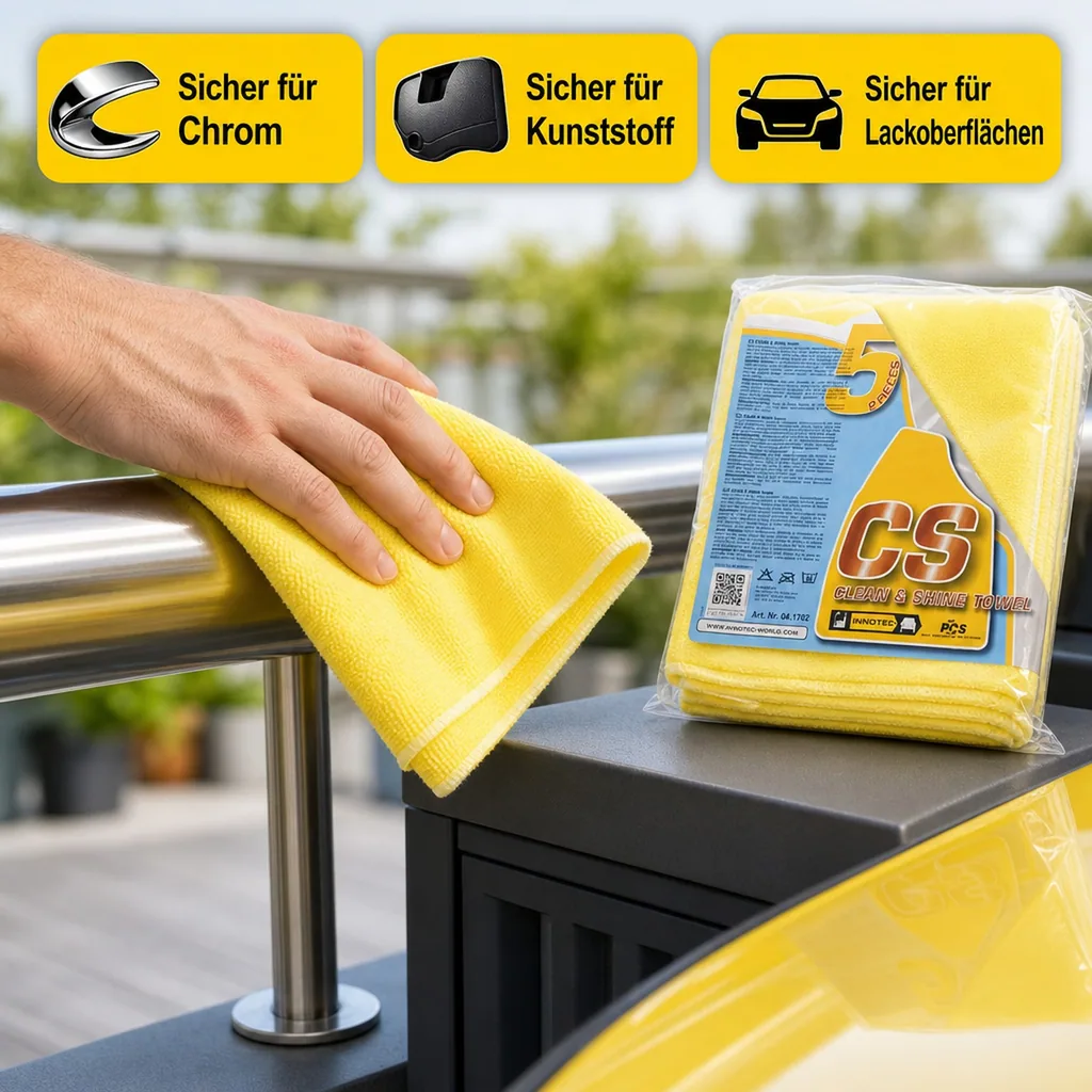 INNOTEC Clean and Shine Towels gelb Poliertuch 5 Stck Packung