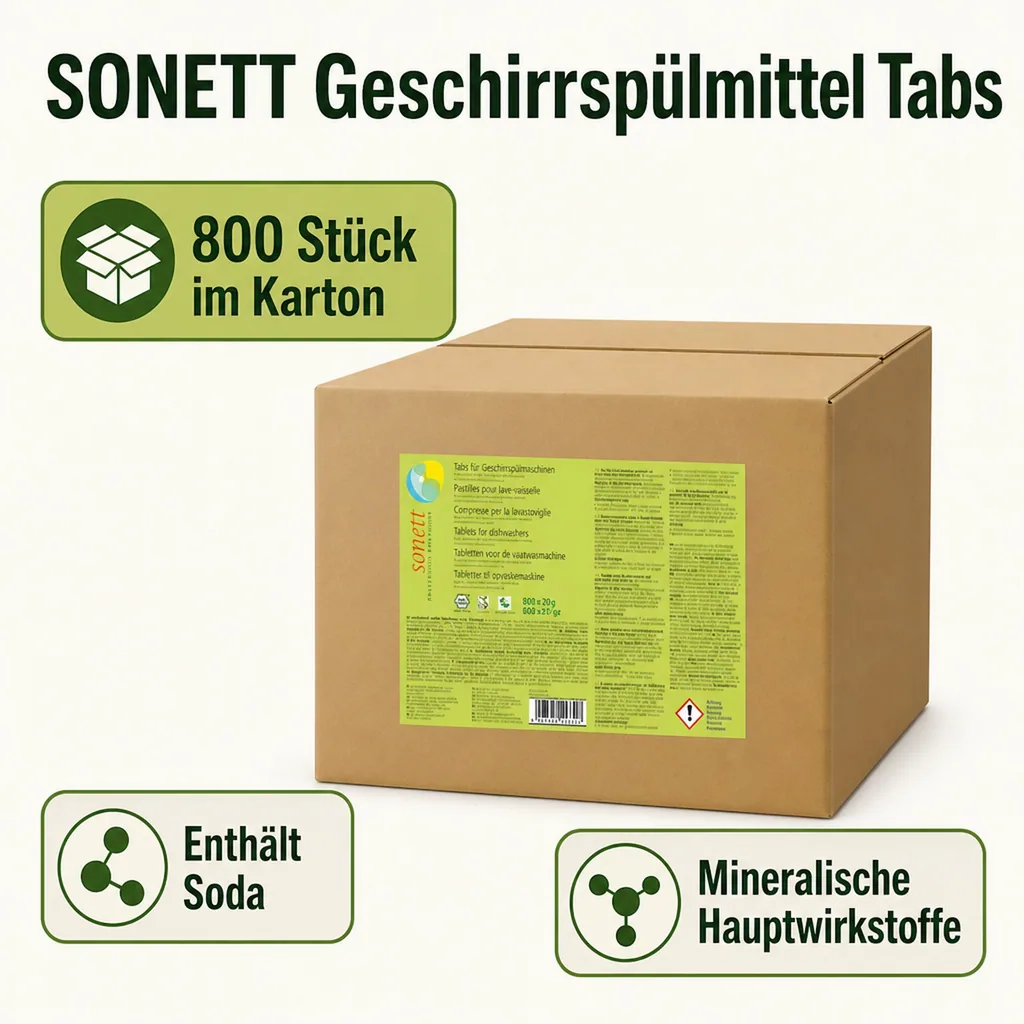 SONETT Geschirrspülmittel Tabs 800 Stück lose Spülmaschinentabs