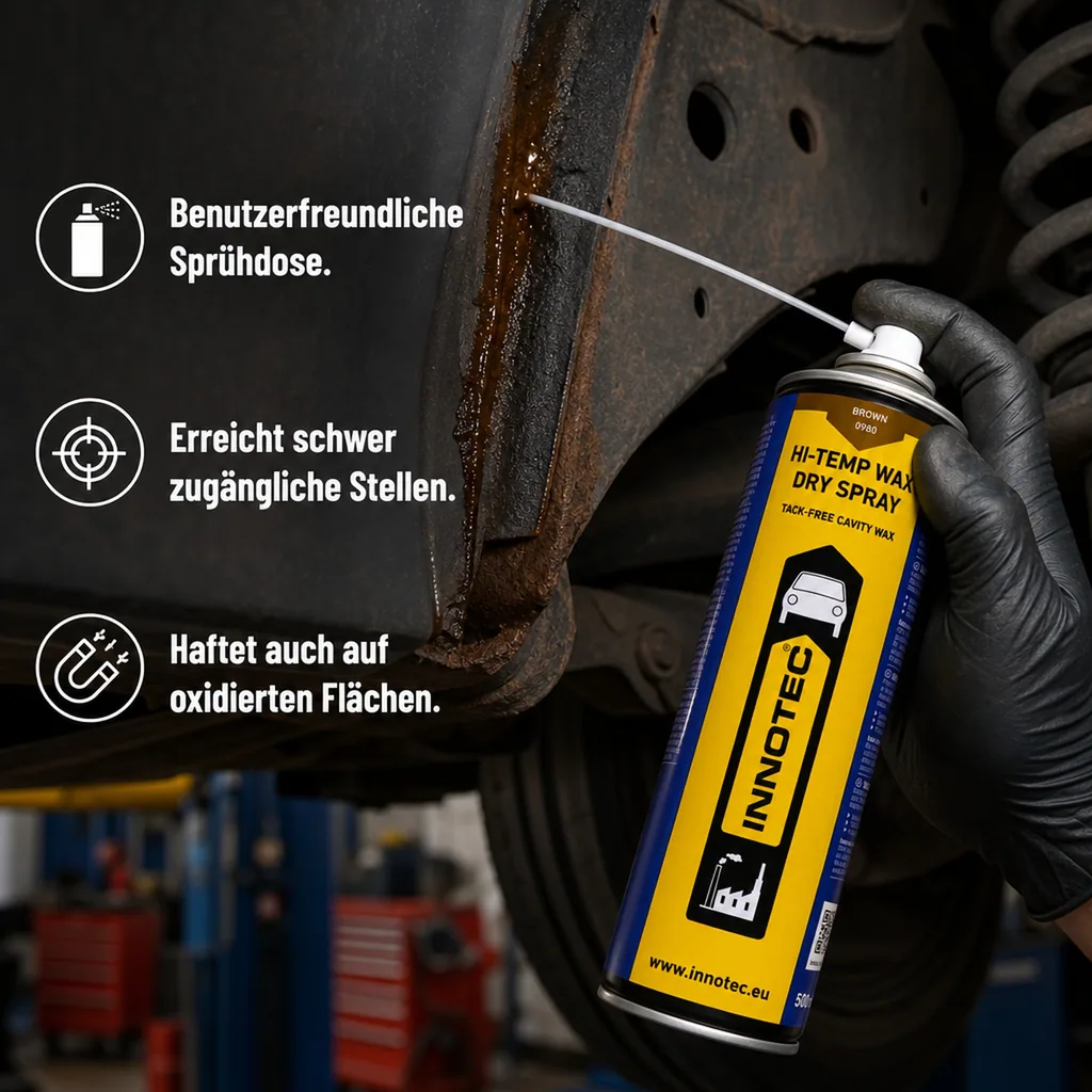 INNOTEC Hi Temp Wax DRY SPRAY Sprühdose 500ml braun