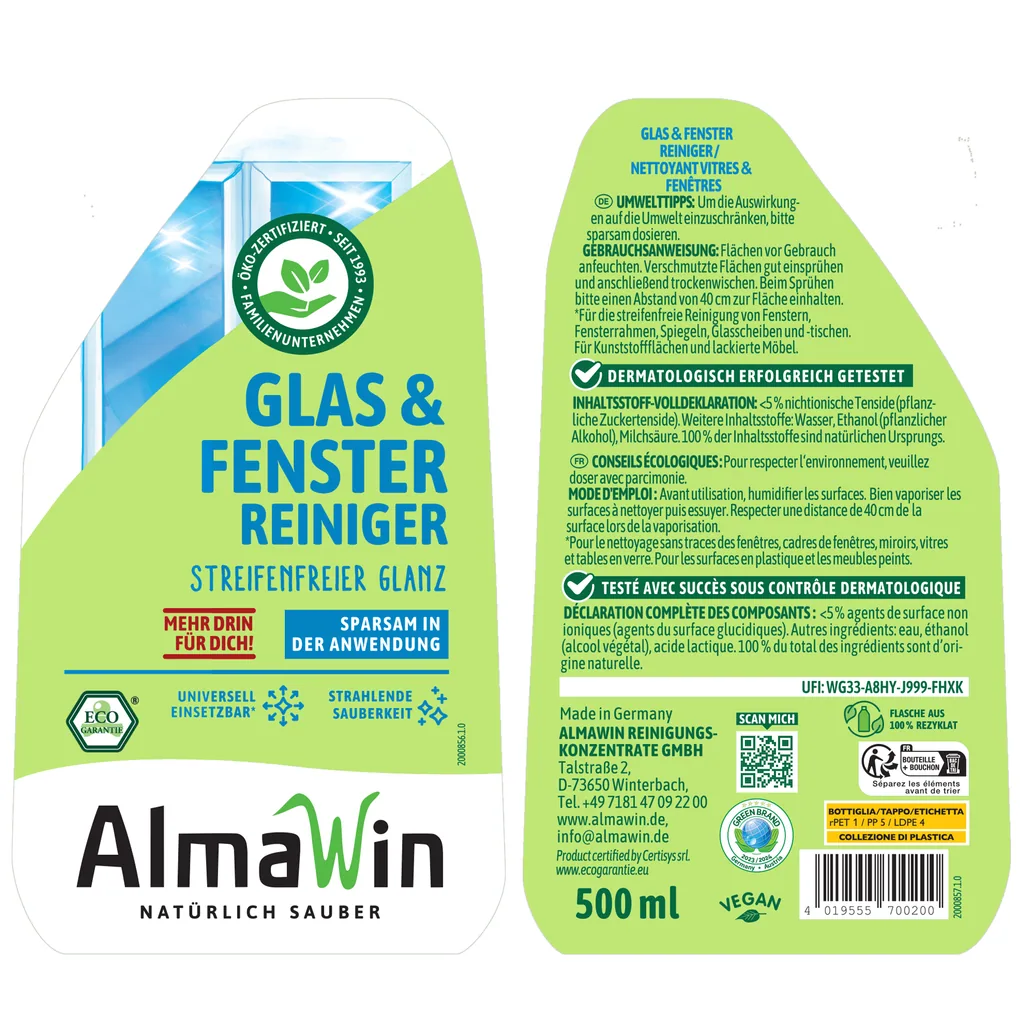 ALMAWIN Glas- und Fensterreiniger 500 ml