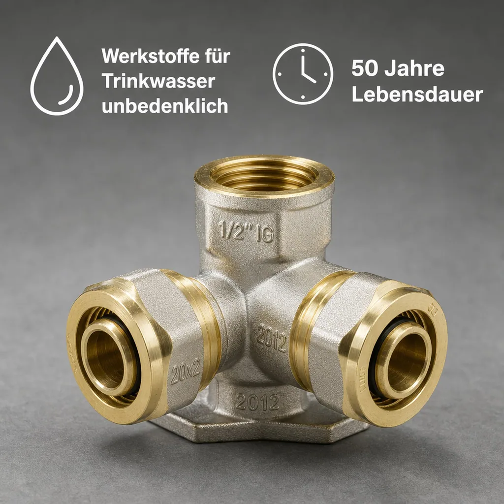 Schraubfitting Wandwinkel V- 90° 20 x 2 - 1/2" IG - 20 x 2