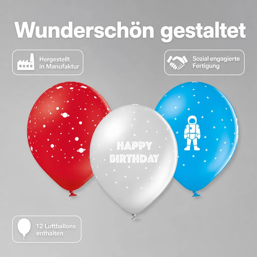 Ava & Yves Luftballons Weltraum Naturkautschuk
