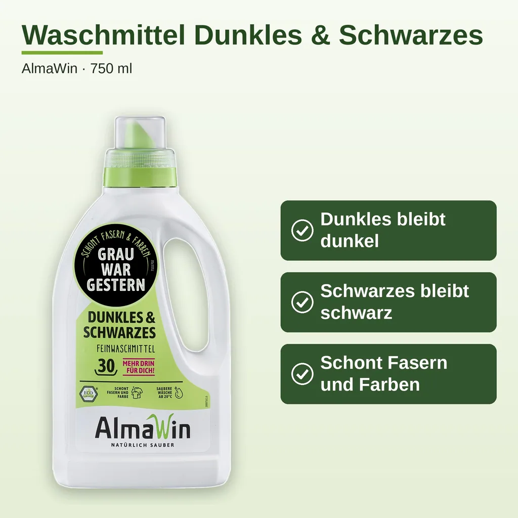 ALMAWIN Waschmittel für Dunkles und Schwarzes 750 ml