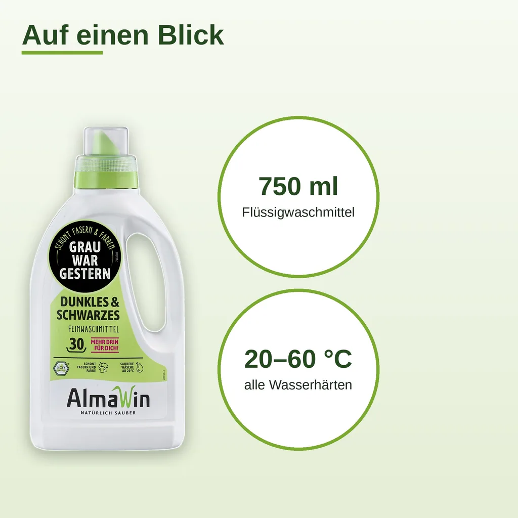 ALMAWIN Waschmittel für Dunkles und Schwarzes 750 ml