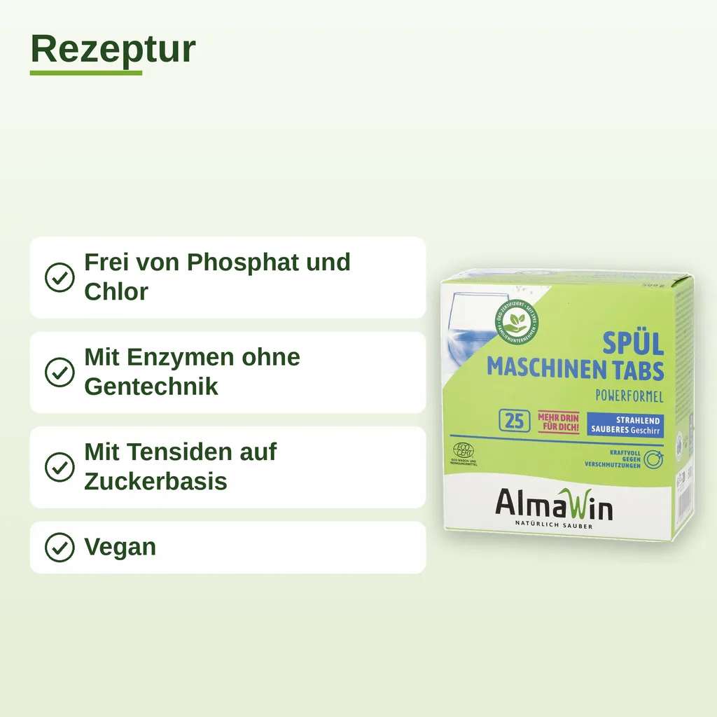 ALMAWIN Spülmaschinen Tabs 25 Stück extra stark & extra glänzend
