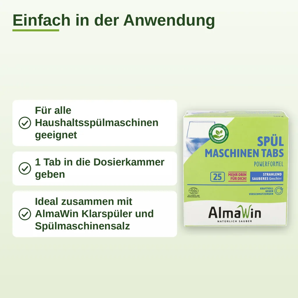ALMAWIN Spülmaschinen Tabs 25 Stück extra stark & extra glänzend