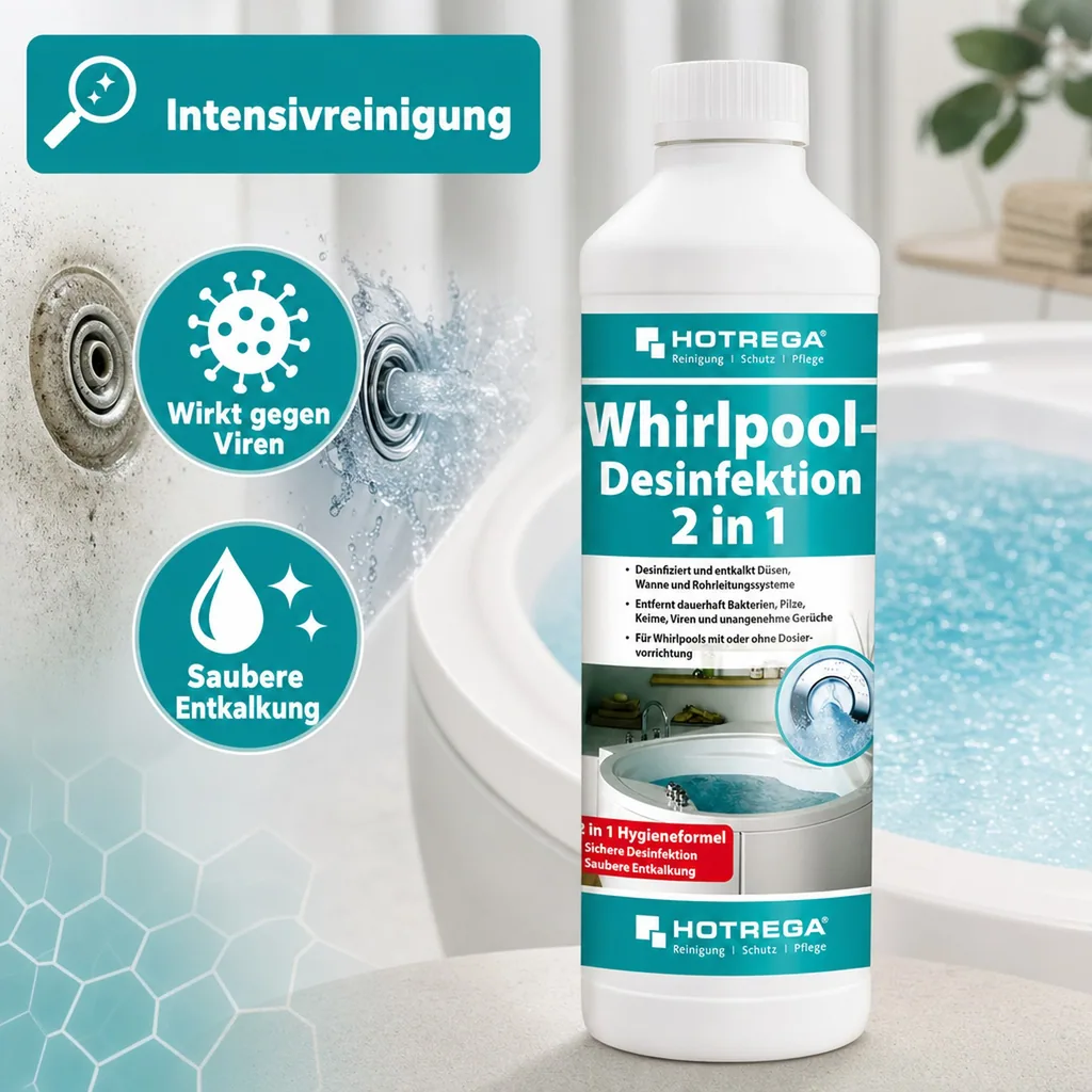 HOTREGA Whirlpool-Desinfektion 2 in 1 Konzentrat 500 ml Flasche