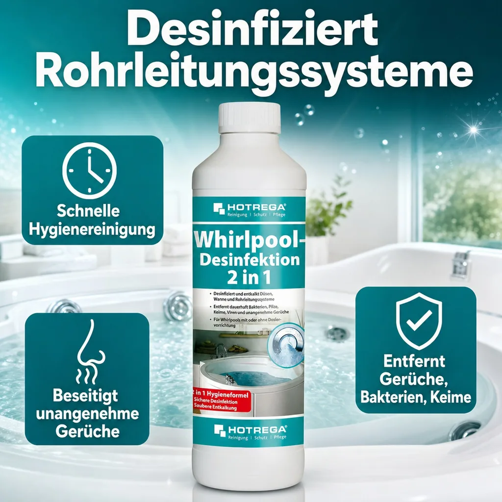 HOTREGA Whirlpool-Desinfektion 2 in 1 Konzentrat 500 ml Flasche