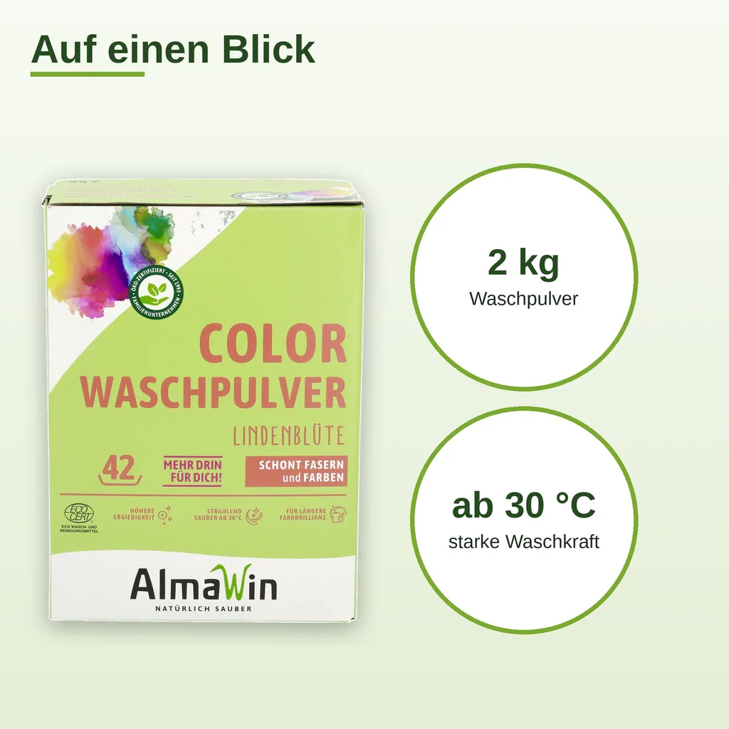 ALMAWIN Color Waschpulver Lindenblüte 2 kg