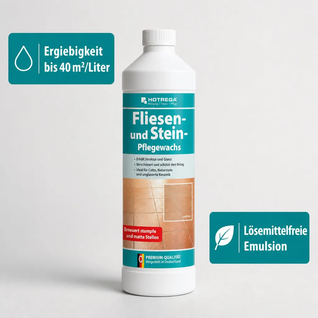 HOTREGA Fliesen und Stein Pflegewachs 1 Liter Konzentrat