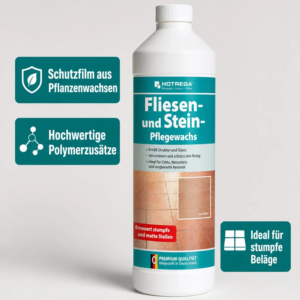 HOTREGA Fliesen und Stein Pflegewachs 1 Liter Konzentrat
