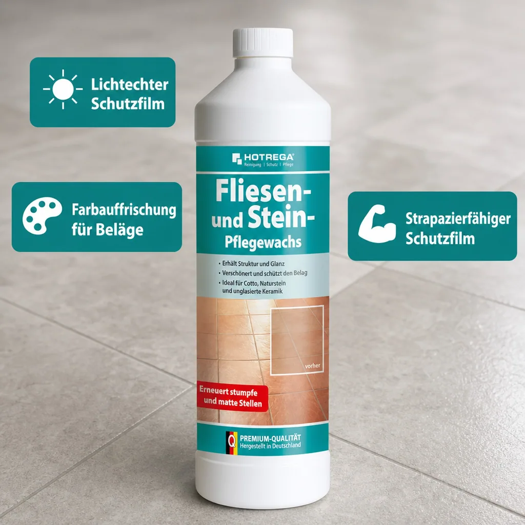 HOTREGA Fliesen und Stein Pflegewachs 1 Liter Konzentrat