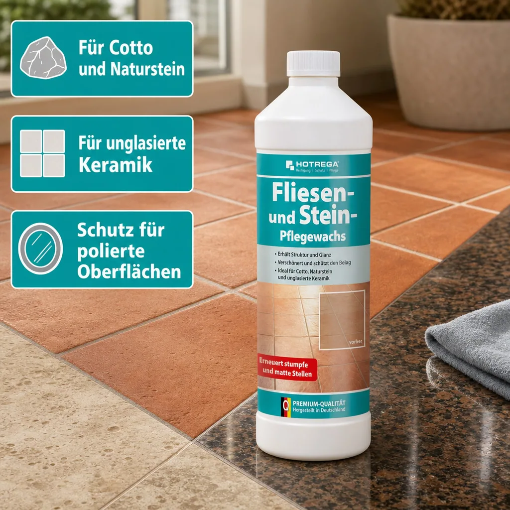 HOTREGA Fliesen und Stein Pflegewachs 1 Liter Konzentrat