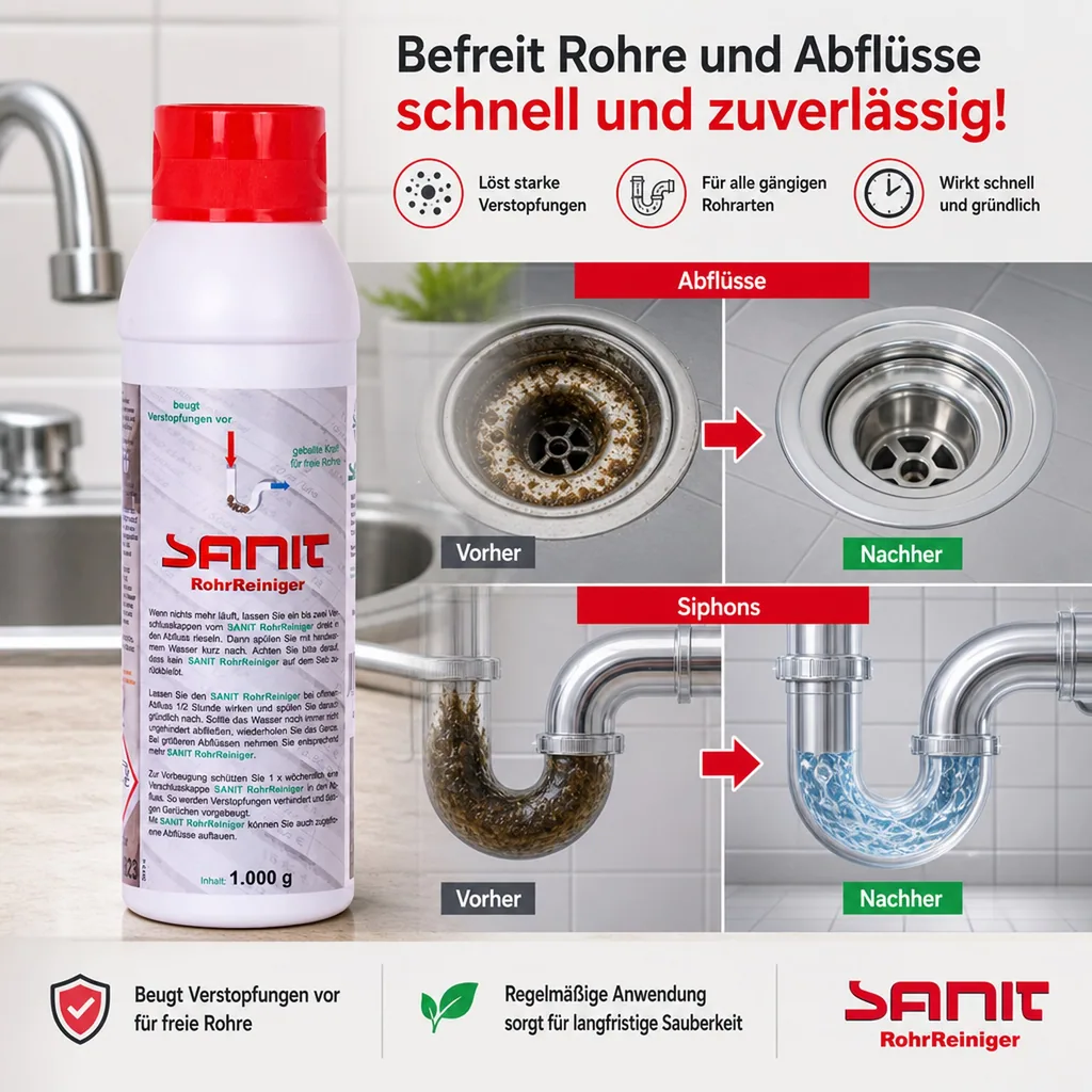 SANIT Rohr Reiniger Pulver 1000 g Dose Granulat