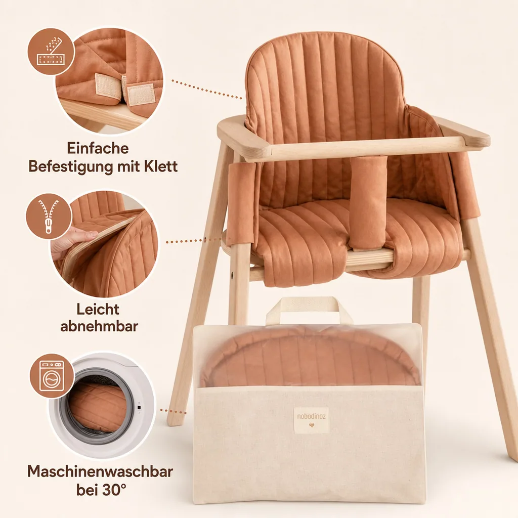Nobodinoz Polster für Baby Hochstuhl Sienna braun