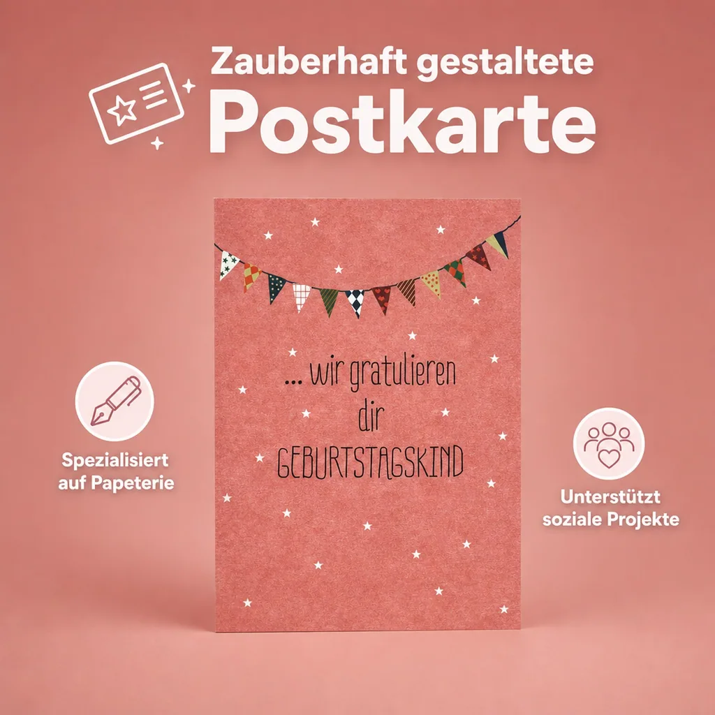 Ava & Yves Postkarte Geburtstag Wir gratulieren