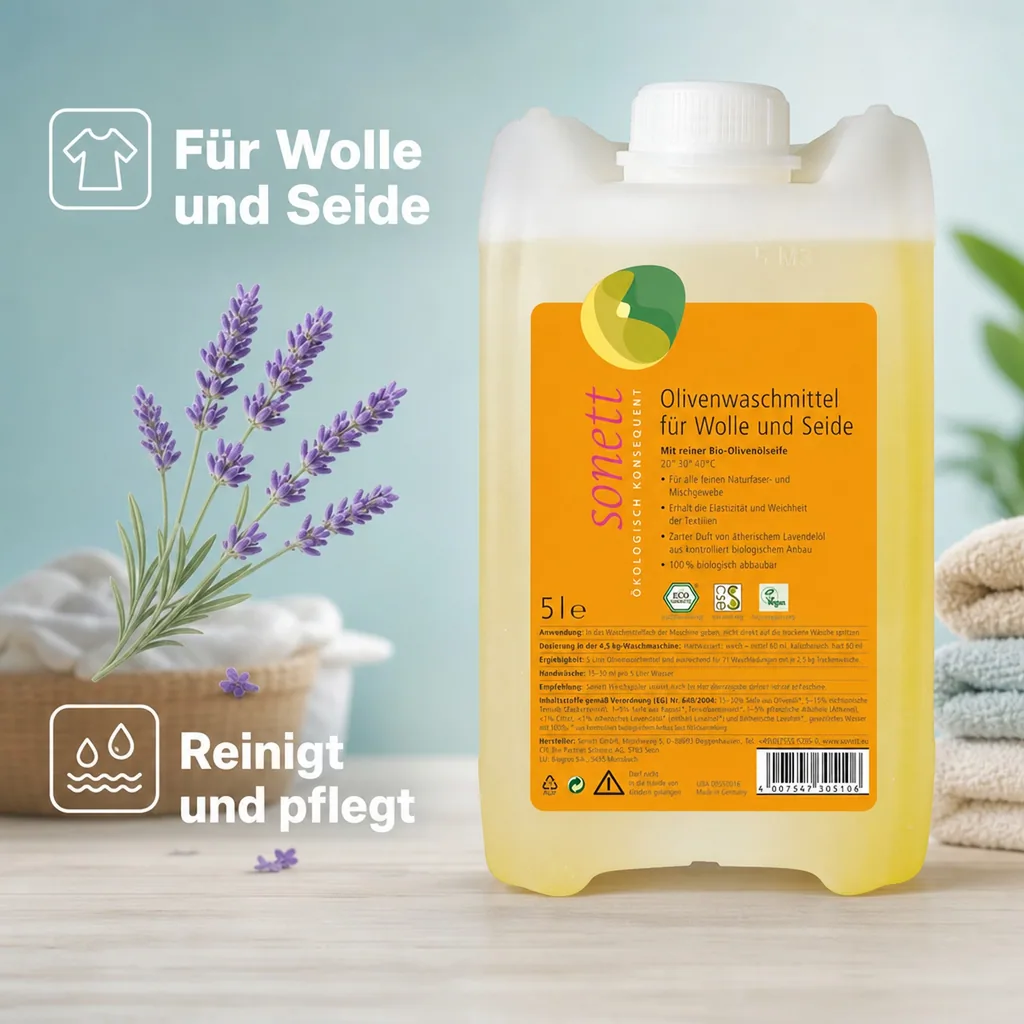 SONETT Waschmittel flüssig Olive 5 Liter WOLLE & SEIDE