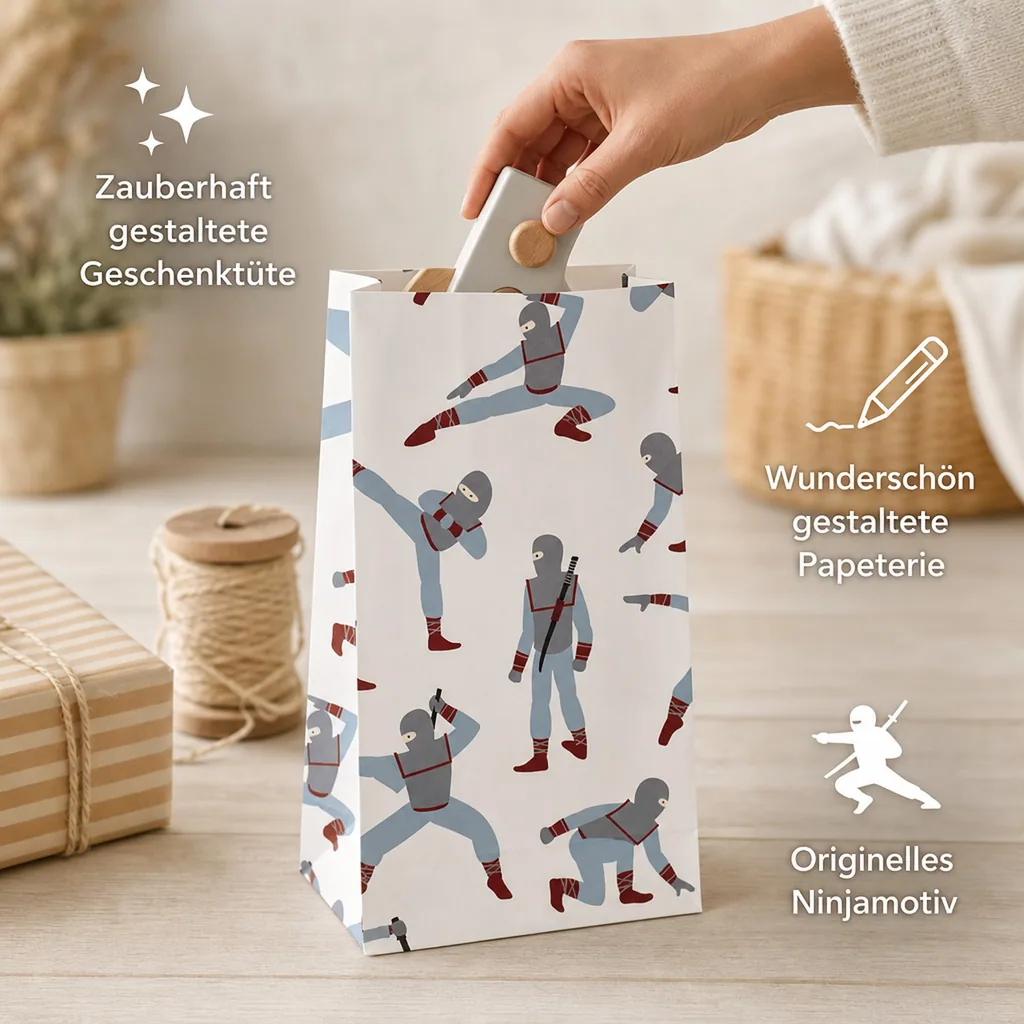 Ava & Yves Geschenk Papiertüten Ninjas