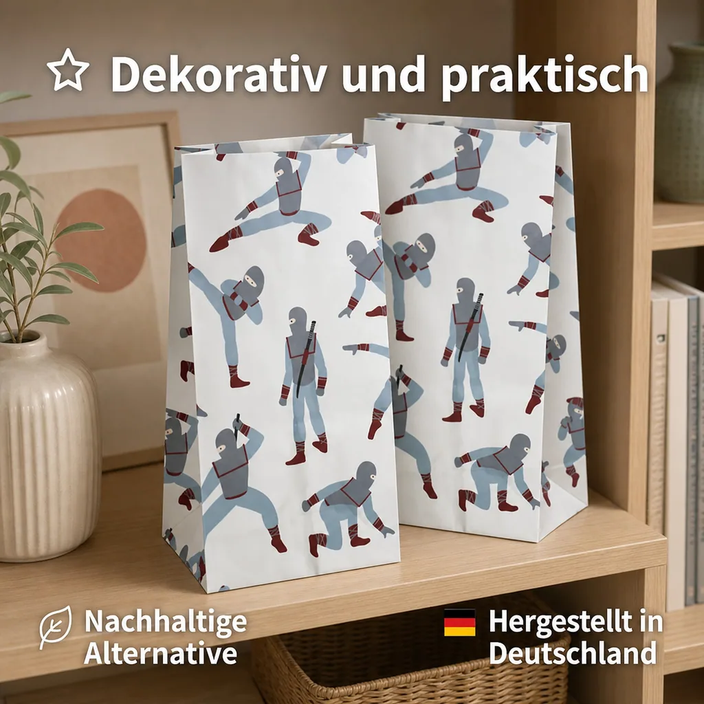 Ava & Yves Geschenk Papiertüten Ninjas