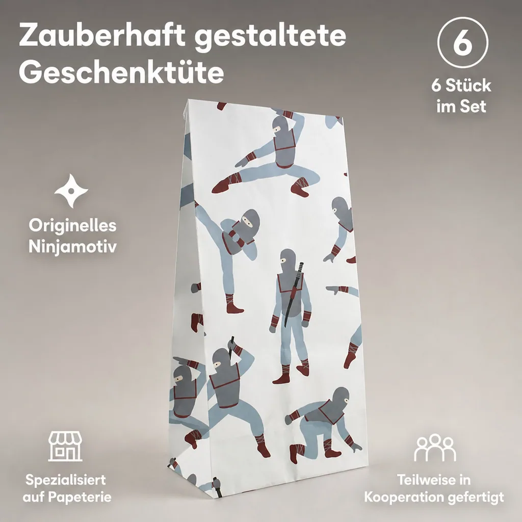 Ava & Yves Geschenk Papiertüten Ninjas