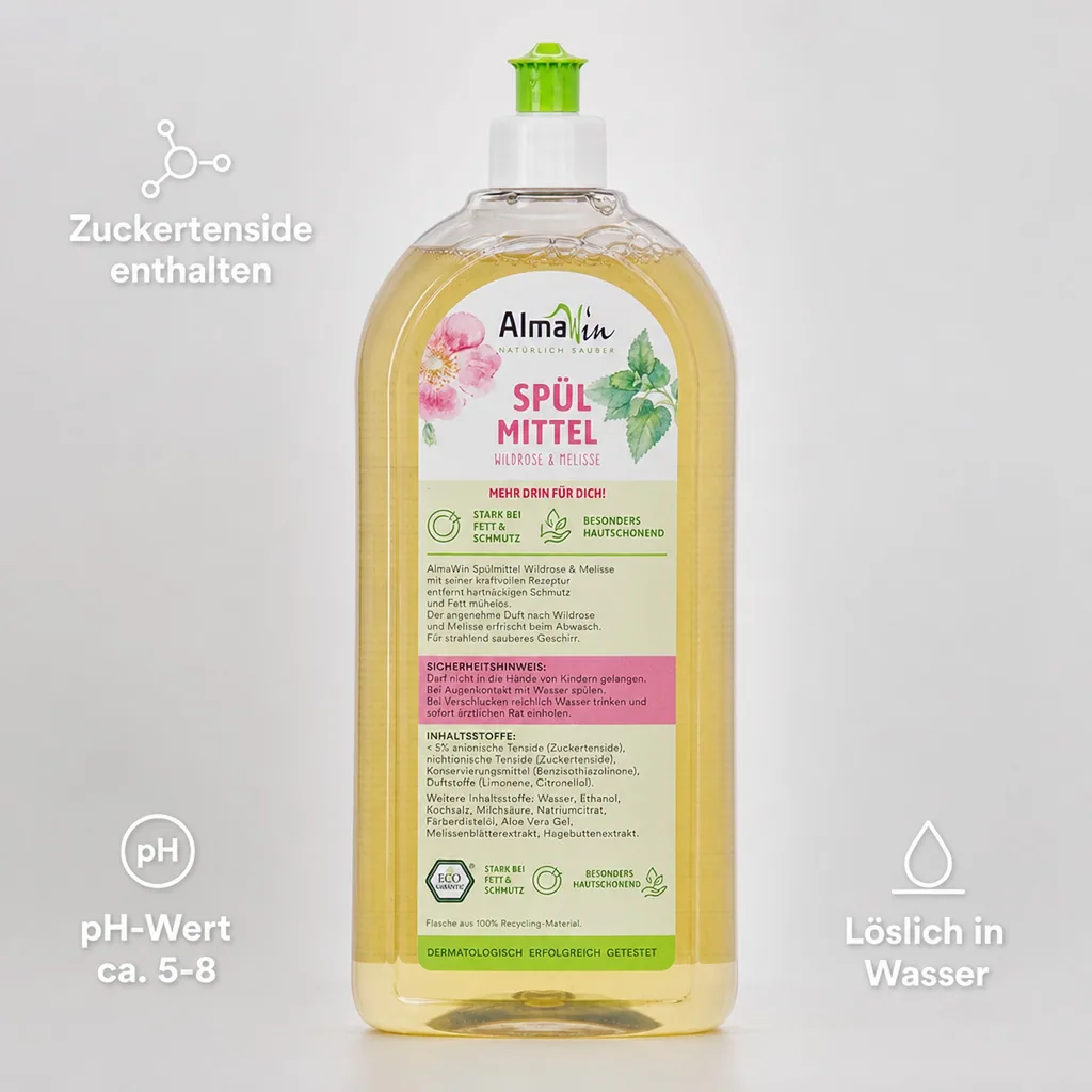 ALMAWIN Spülmittel Wildrose Melisse 1 Liter