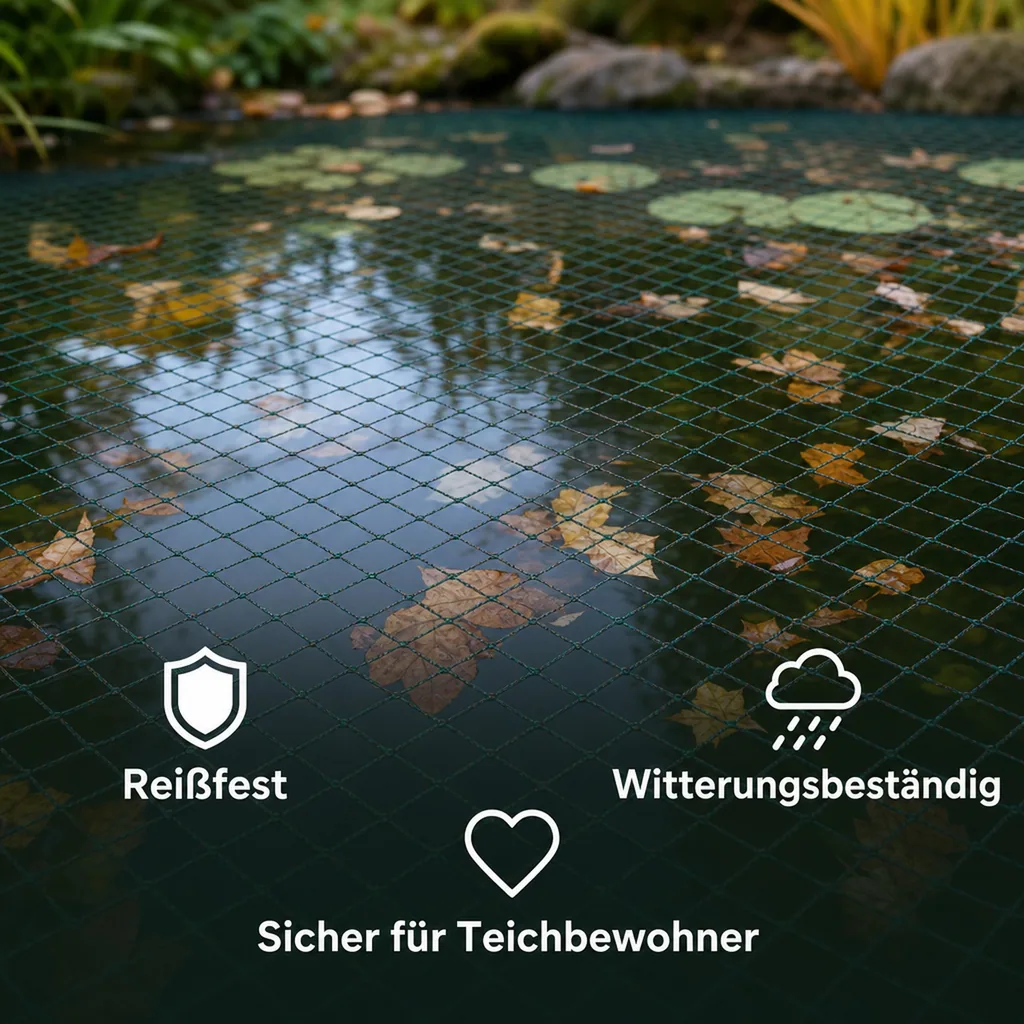 Teichschutznetz 3x6m (18m²), Laubschutz, reißfest, UV-stabil