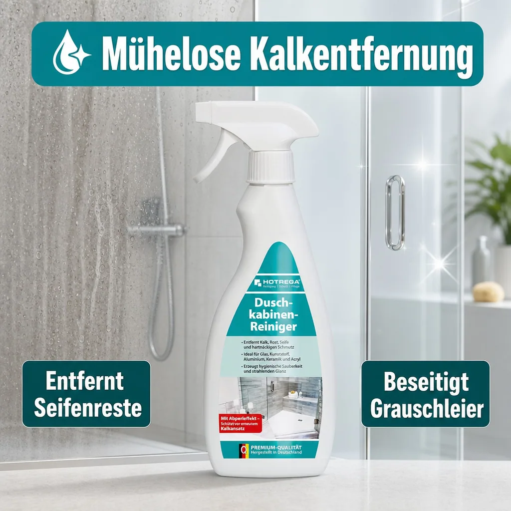 HOTREGA Duschkabinen Reiniger 500 ml Flachsprühflasche