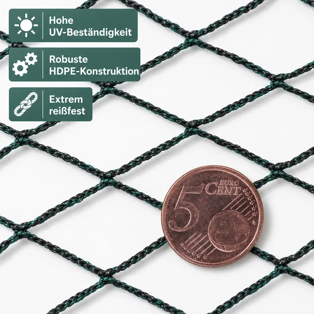 Teichschutznetz 5x2m (10m²), Laubschutznetz Teich, reißfestes Netz